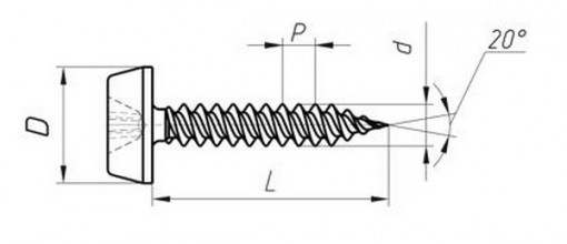 Саморез клоп по металлу 3,5x11 мм цинк острый 2000 шт РМЗ