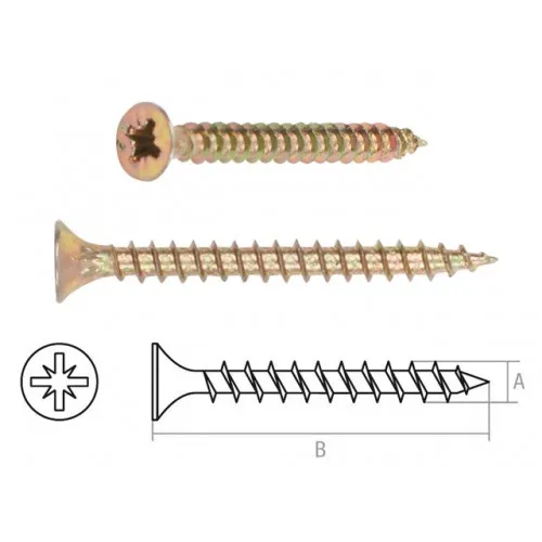 Шуруп (саморез) универсальный Pz 3,0х25 мм желтый цинк 200 шт STARFIX