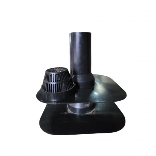 Воронка парапетная ТехноНИКОЛЬ 100х100 длиной 650 мм с отводом и листоуловителем