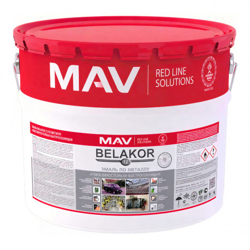 Эмаль MAV BELAKOR 12 шоколад 10 л по металлу быстросохнущая