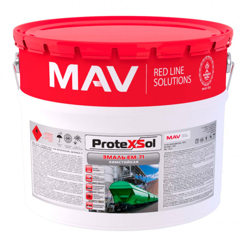 Эмаль MAV PROTEXSOL EM-71 химстойкая белая 10 л