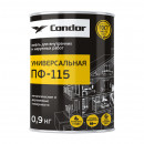 Эмаль алкидная CONDOR (Кондор) ПФ-115 универсальная черная 0,9 кг