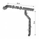 Комплект водосточной системы Технониколь Оптима 120/80 мм, для ската 6м, серый