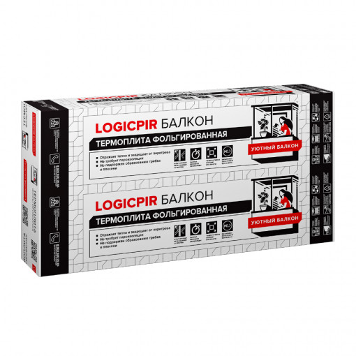 Теплоизоляция LOGICPIR Балкон L-1190х590х30 мм Г4 ТехноНИКОЛЬ