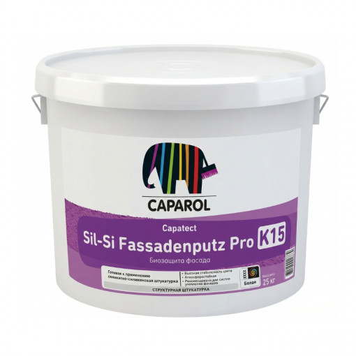 Штукатурка Caparol Capatect Sil-Si Fassadenputz Pro Короед 2,0 мм белая  25 кг