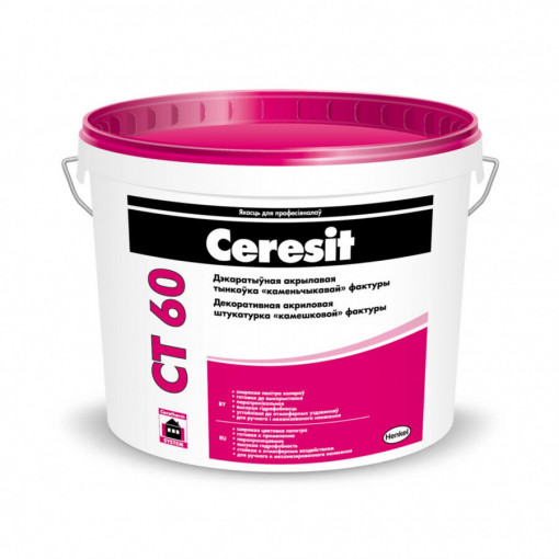 Декоративная штукатурка Ceresit СТ 60 Камешковая 1,5 мм белая 25 кг