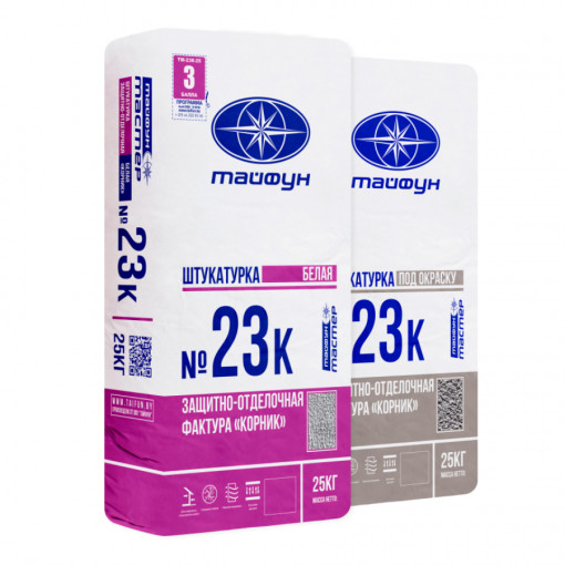 Штукатурка Тайфун Мастер №23к-3 Корник 2,5 мм под окраску 25 кг