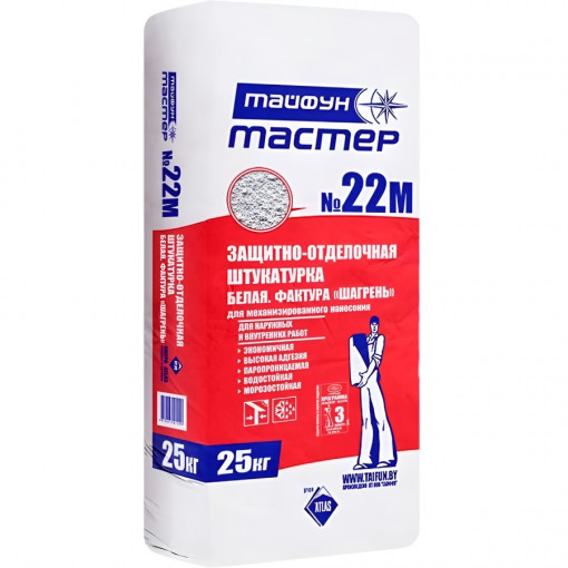 Штукатурка Тайфун Мастер №22М Шагрень белая 25 кг
