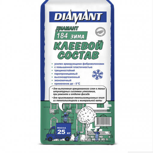 Клей для теплоизоляции Диамант 184 КС1 зима 25 кг