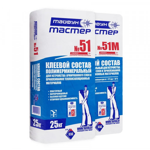 Клей для теплоизоляции Тайфун Мастер №51М 25 кг