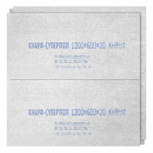 Элемент пола Kнауф (ГВЛВ) 1200х1200х10 мм влагостойкий