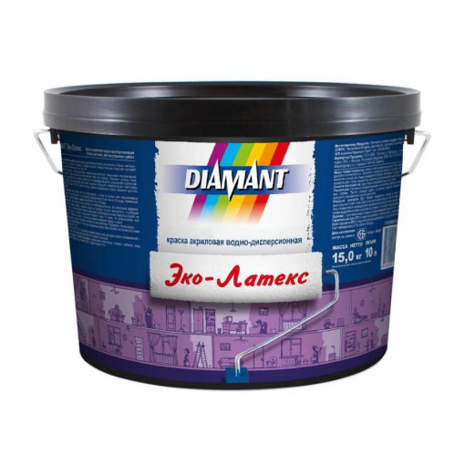 Краска Диамант Эко-Латекс белая матовая 2,5 л