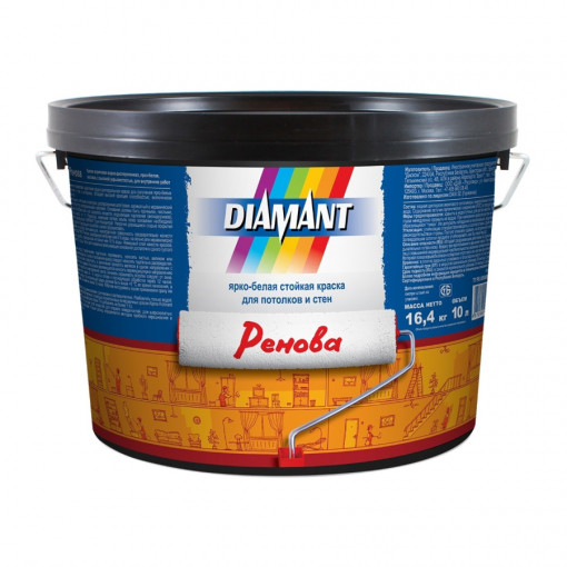 Краска акриловая Диамант Ренова белая 10 л