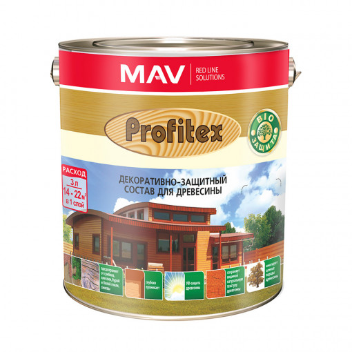 Защитно-декоративный состав MAV Profitex (Профитекс) груша 3 л