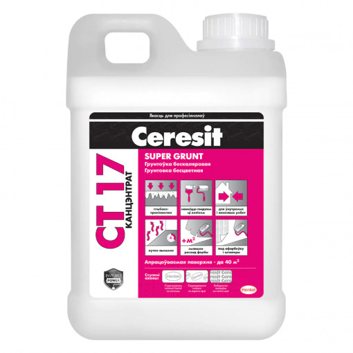 Грунтовка-концентрат Ceresit CT 17 Super Grunt прозрачная (1:1) 5 л