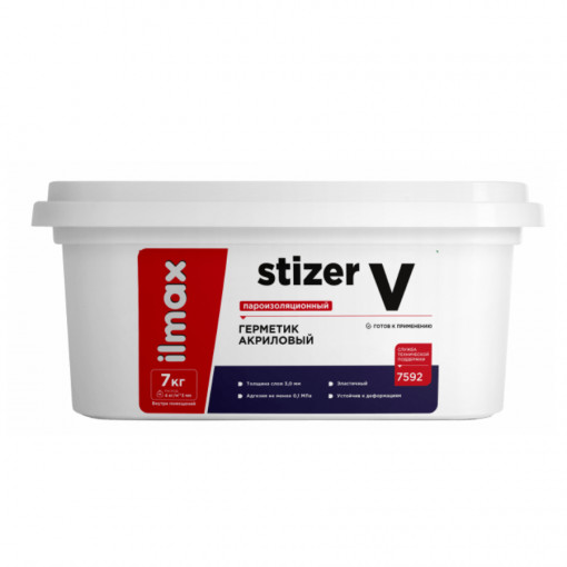 Герметик акриловый пароизоляционный ilmax stizer V внутренний 7 кг