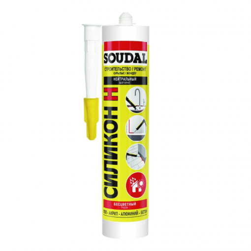 Герметик силиконовый Soudal СТРОИТЕЛЬСТВО РЕМОНТ белый 280 мл