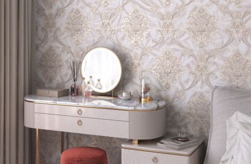 Обои виниловые на флизелиновой основе Вимала (Vimala) Версаль 10213 вензеля 1.06 х 10 м