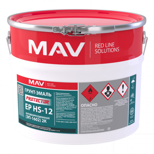 Грунт-эмаль MAV PROTECTOR EP HS-12 антикоррозионная сигнальный серый RAL 7004 19,5 кг