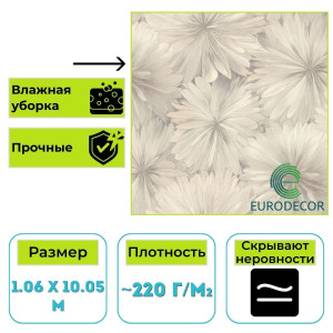 Обои виниловые Euro Decor 8090-11 Ornamy Florance флористика 1.06х10.05 м
