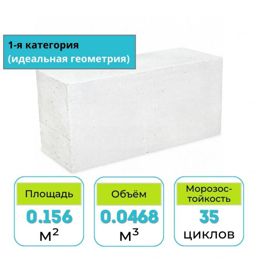 Блок газосиликатный 2,5-500-35-1 625х300х250 мм Могилёвский КСИ
