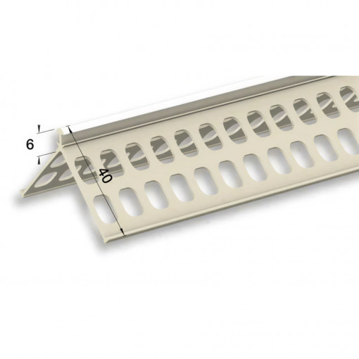 Уголок перфорированный штукатурный ПВХ 3000х40х6 мм Евро Идеал