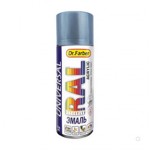 Эмаль-аэрозоль Dr. Farber бело-алюминиевый глянцевая 520 мл акриловая универсальная RAL 9006