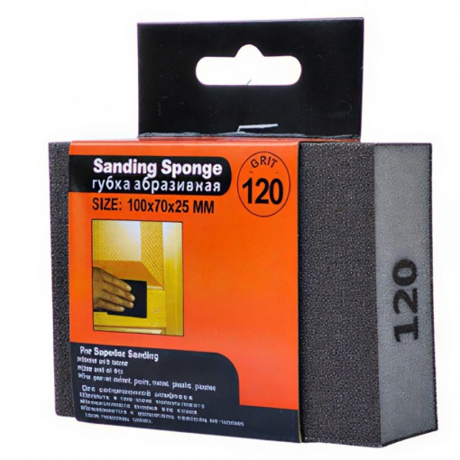 Губка абразивная шлифовальная Р120 FIRSTTOOL 100х70х25 мм прямоугольная