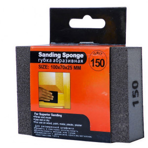 Губка абразивная шлифовальная Р150 FIRSTTOOL 100х70х25 мм прямоугольная