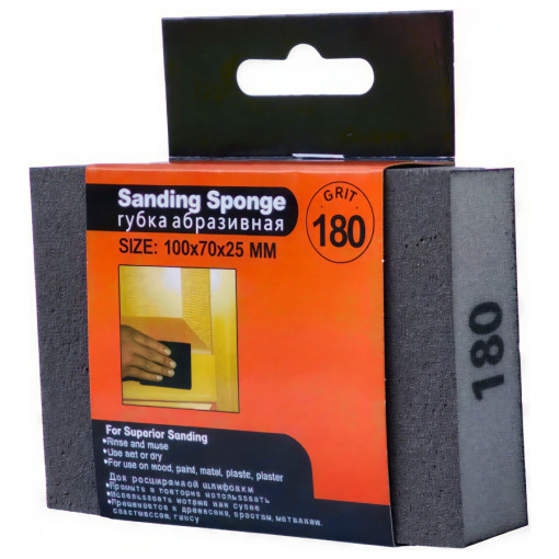 Губка абразивная шлифовальная Р180 FIRSTTOOL 100х70х25 мм прямоугольная