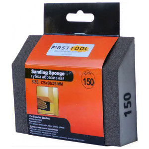 Губка абразивная шлифовальная угловая Р150 FIRSTTOOL 125х90х25 мм