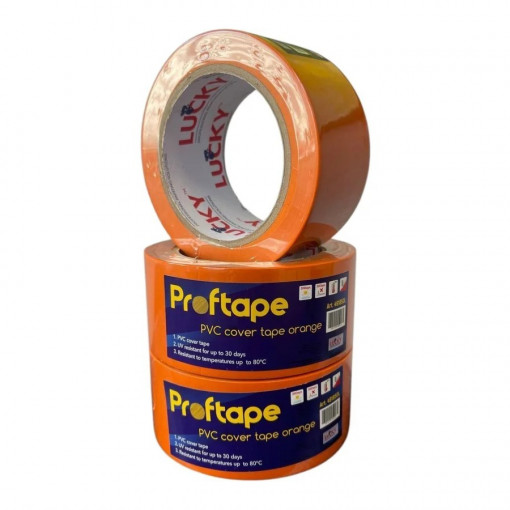Лента малярная ПВХ Lucky 50 мм х 33 м оранжевая 491850L