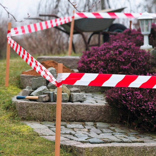 Лента сигнальная оградительная ВОЛАТ 75 мм 200 м красно-белая