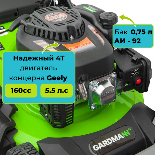 Газонокосилка бензиновая самоходная GARDMANN GML-515 SM