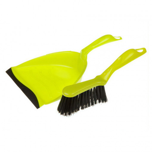 Щетка с совком (набор для уборки) PERFECTO LINEA Solid, салатовый