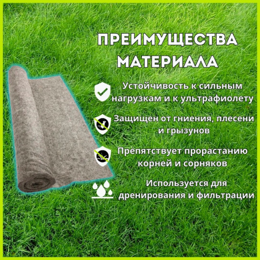 Геотекстиль ГЕО Стандарт 150 каландр 2,1х50 м ПЭ иглопробивной нетканый