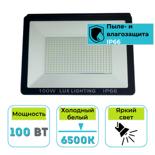 Прожектор светодиодный Led-ECO-7017 100Вт 6500К IP66