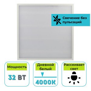 Светильник (панель) светодиодный ЭРА SPO-930-3-40K-032 32Вт 4000К IP54 матовый