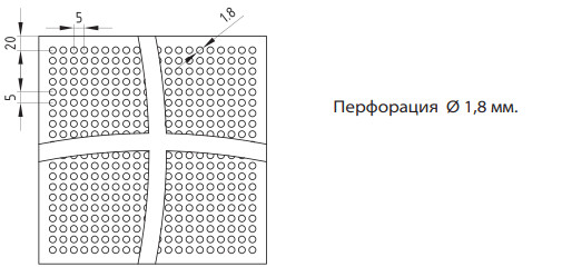 Кассета алюминиевая для подвес. потолка 595х595 PRiMET K45 белая с перфорацией