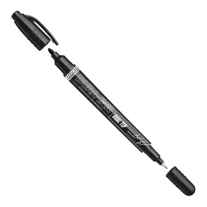 Маркер перманентный двухсторонний черный MARKAL Dura ink dual tip 1 мм