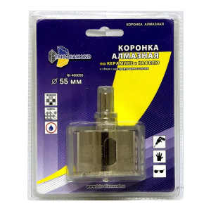 Коронка алмазная d 55 мм по керамике и кафелю TRIO-DIAMOND (400055)