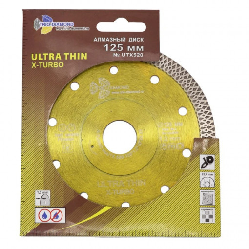 Круг алмазный 125х22 мм по керамике TRIO-DIAMOND Ultra Thin X-Turbo