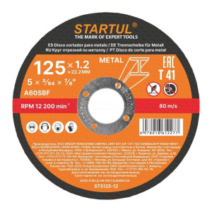 Круг (диск) отрезной по металлу 125х1.2x22.2 мм STARTUL STANDART