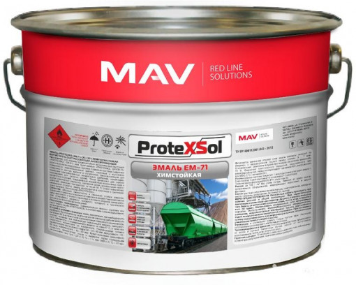 Эмаль MAV PROTEXSOL EM-71 химстойкая черная 10 л