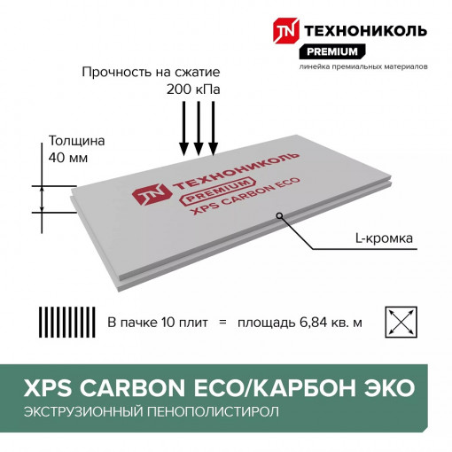 Пенополистирол ТехноНИКОЛЬ Carbon Eco 1180х580х40 мм