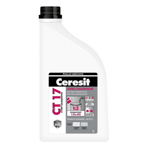 Грунтовка Ceresit CT 17 Super Concentrate прозрачная (1:3) 1 л