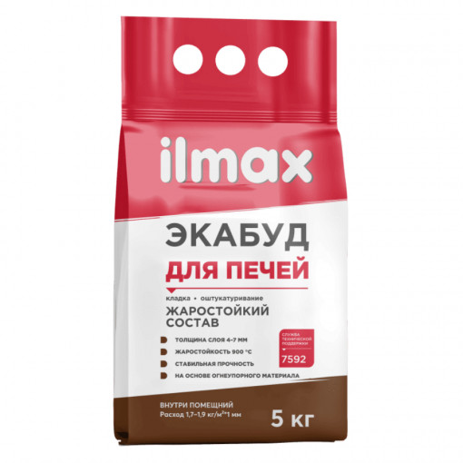 Кладочно-штукатурная смесь для печей Экабуд ilmax 5 кг