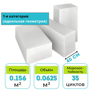 Блок газосиликатный 2,5-500-35-1 625х400х250 мм