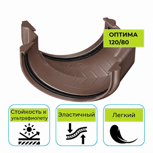 Угол желоба 135° Технониколь Оптима, ПВХ коричневый (D120/80)