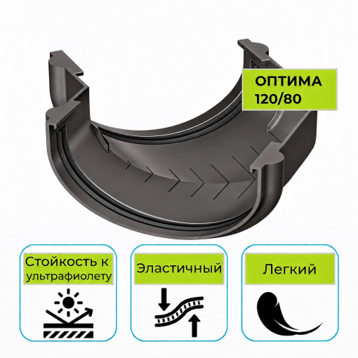 Угол желоба 135° Технониколь Оптима, ПВХ темно-коричневый (D120/80)